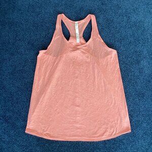 Peach Striped Lululemon Essential Racerback Tank Top - sz 8